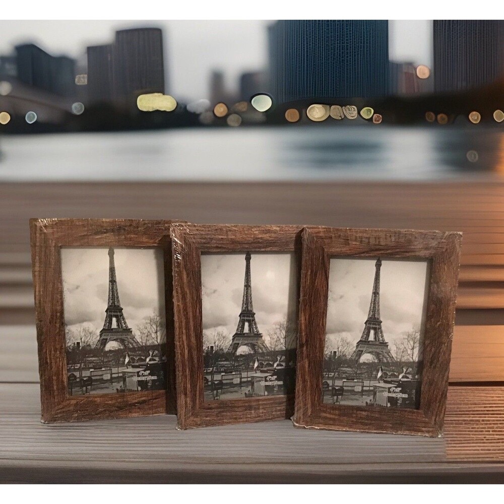 Wooden Picture Frames 4”x6” - Set of 3 - for Wall or Tabletop BRAND NEW, SEALED